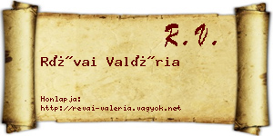 Révai Valéria névjegykártya