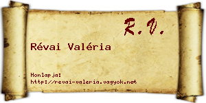 Révai Valéria névjegykártya